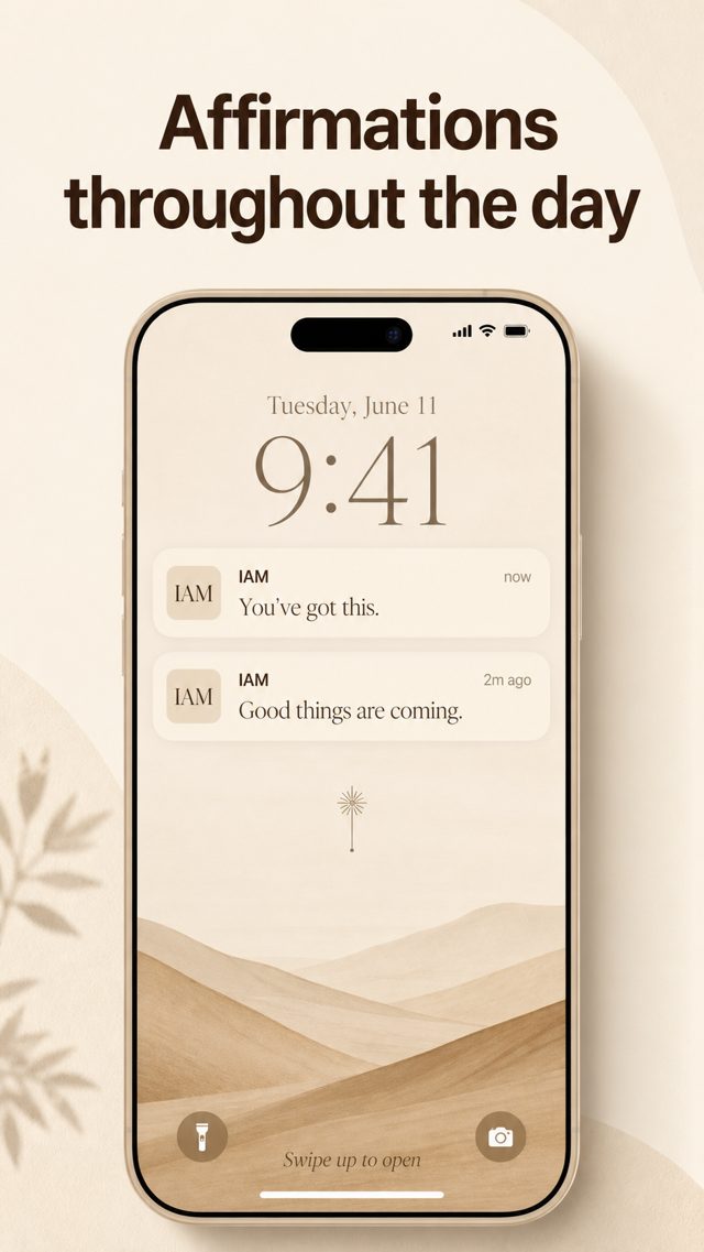 IAM daily affirmations on iPhone